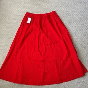 A New Day Elastic Waist Red Women's Maxi Skirt with pockets size Large